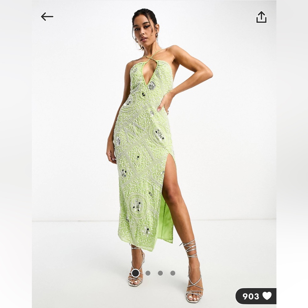 Brand new ASOS Green Beaded dress.